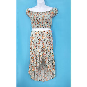 Whimsy Smocked Crop Top with Tulip Skirt Large 11-13 Ditsy‎ Floral Dainty